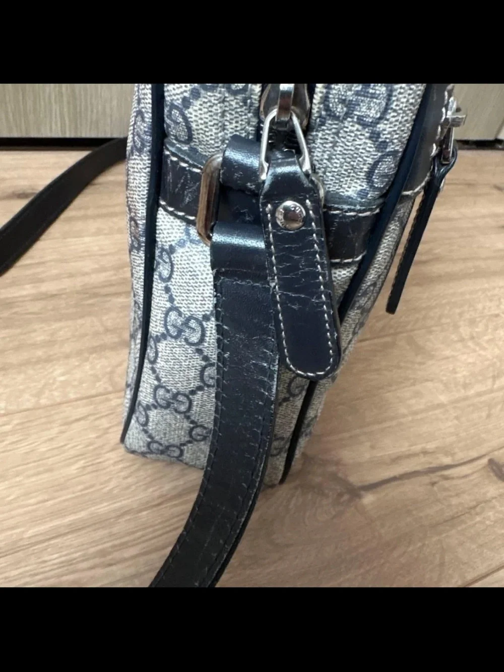 Gucci Navy Monogram Crossbody Bag
